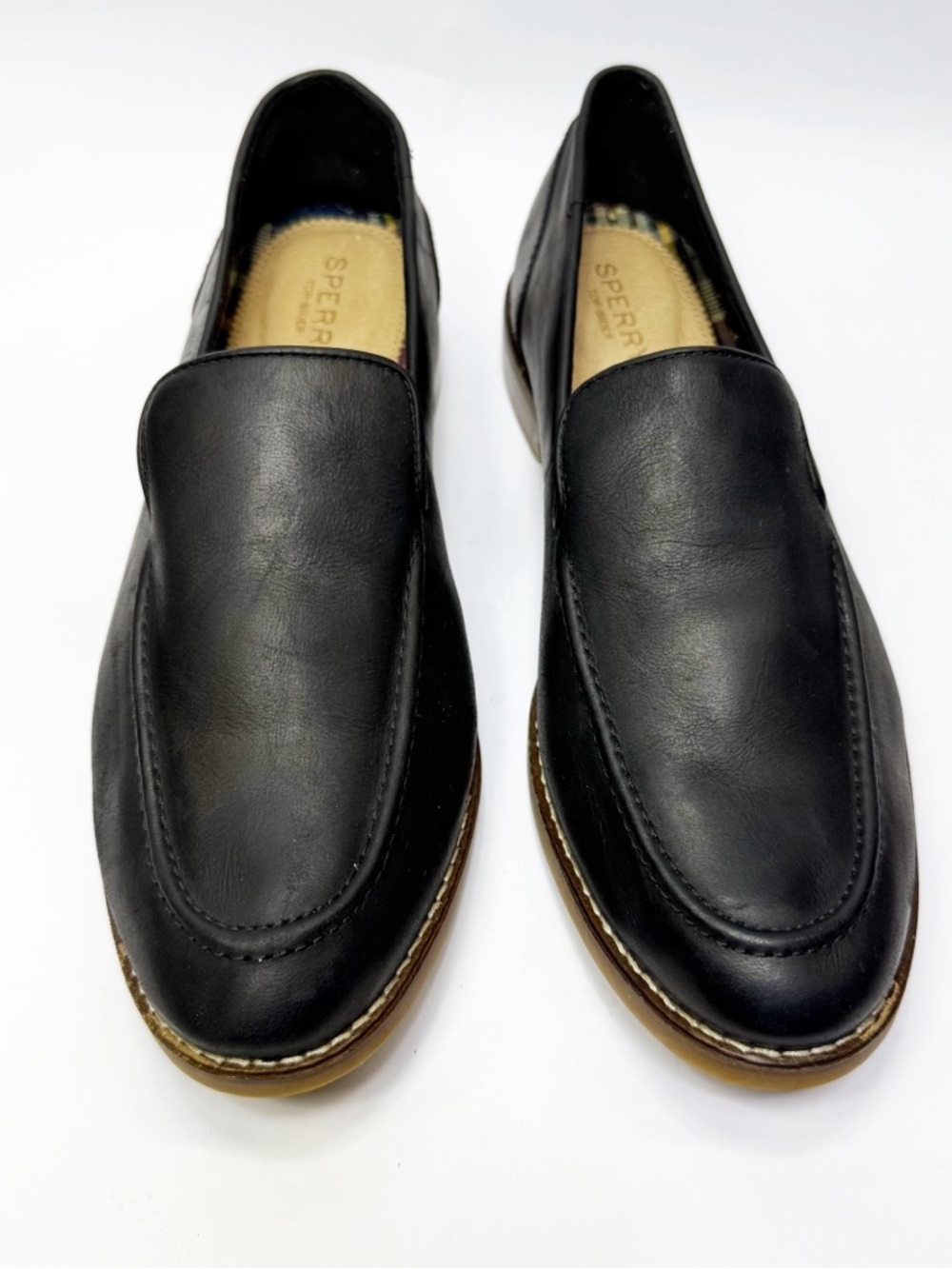 Sperry Black Leather Women's Slip-On Loafers size 9